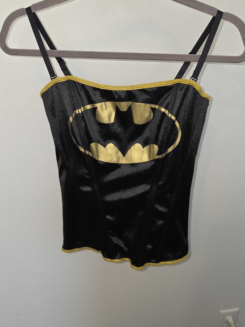 Batman Black and Gold Logo Satin Camisole